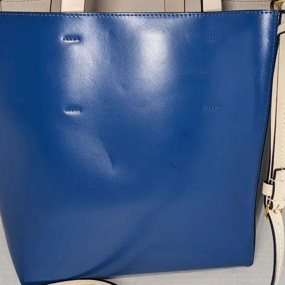 Marni Leather Colorblock olive green&blue &white Tote handbag - Picture 3 of 12